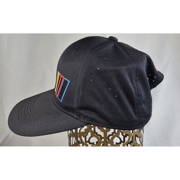 NASCAR Hat Cap Snap Back Black Perforated Vent Mens Racing Motorsport Snapback - Picture 3 of 8